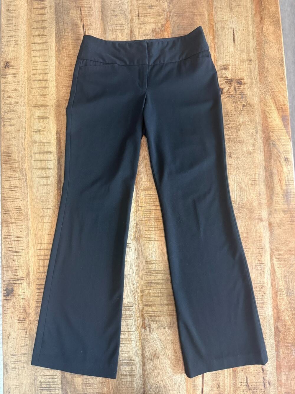 Express Editor Bootcut Dress Pants Women's Size 4R Black Wide Waistband